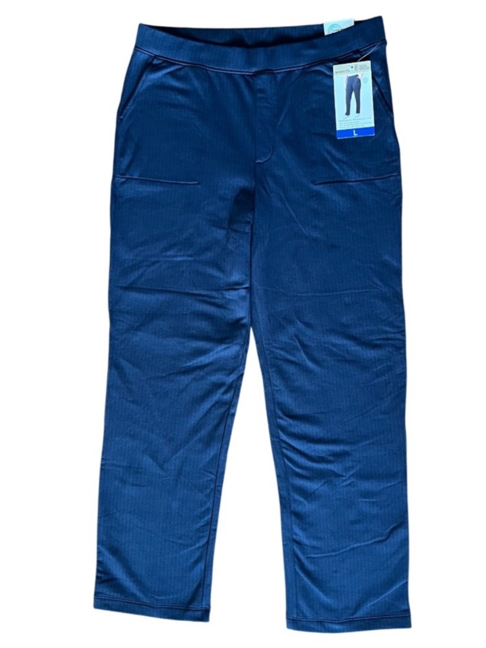 NWT Mondetta Straight Leg Navy Herringbone Pants Size Large